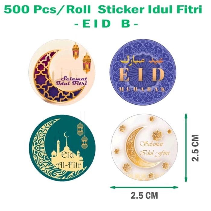 

500pcs Stiker Eid Mubarok Idul Fitri uk 2.5cm