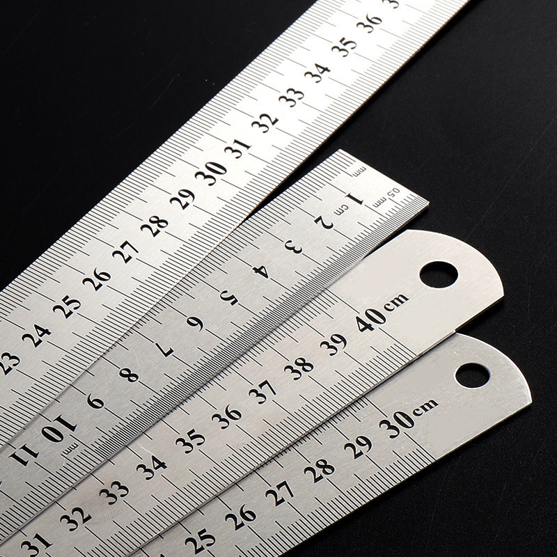 

Metal Stainless Steel Ruler Double Side Centimeter Inches Scale Metric Ruler Drawing Architecture School Office Supplies 15-50cm