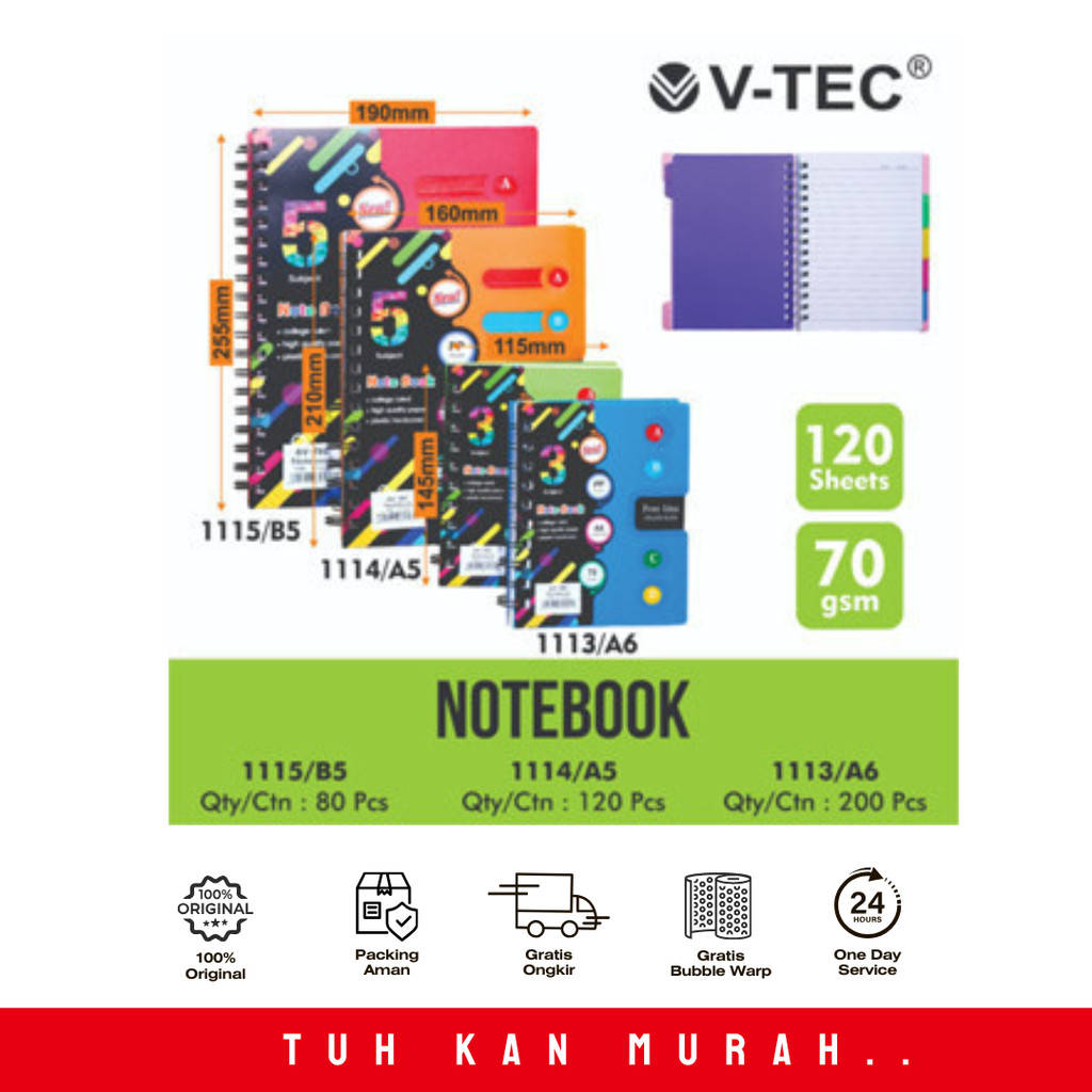 

V-TEC NOTEBOOK SPIRAL 1113 A6