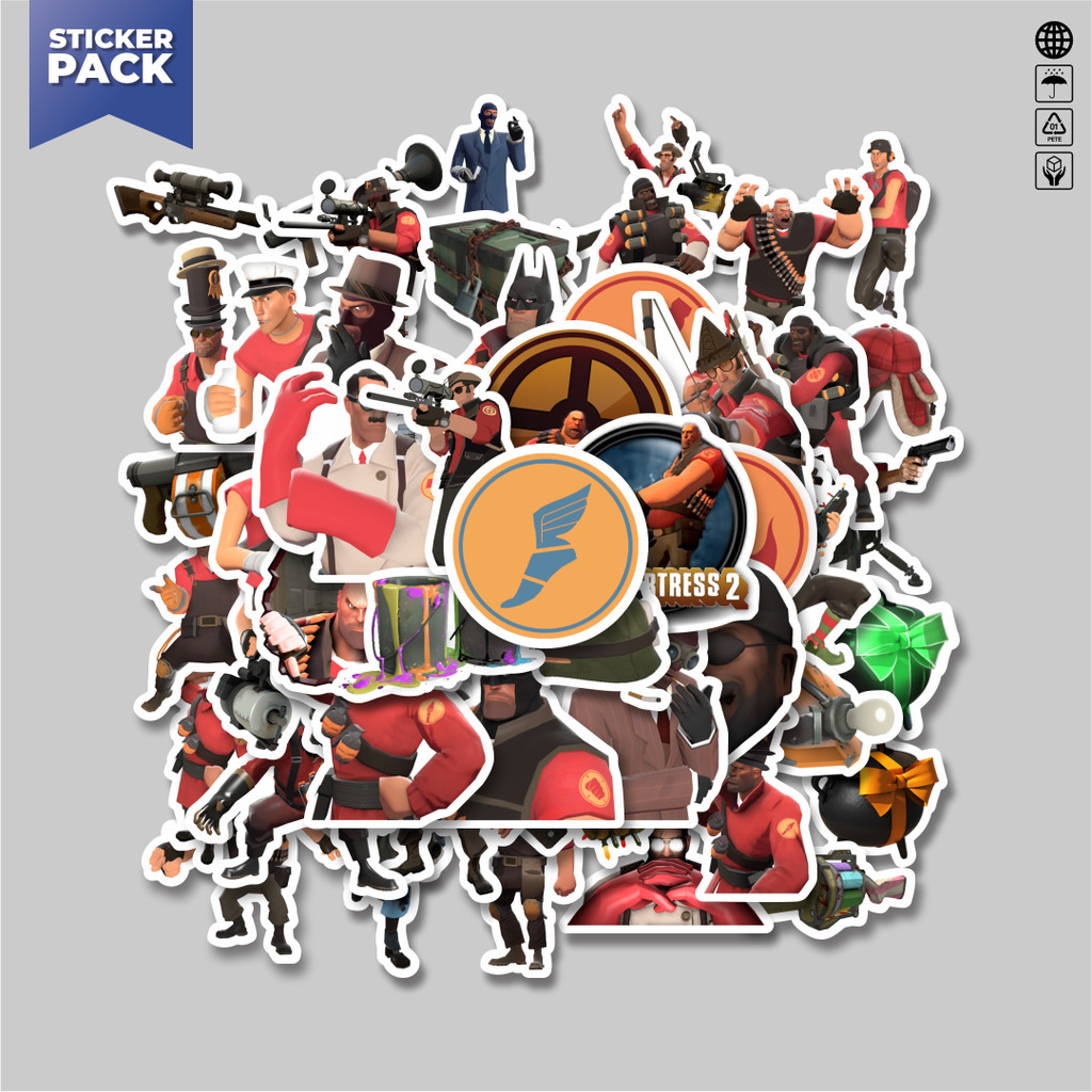 

[100PCS]Stiker Pack Stiker Game Series Team Fortres Character V5 Aesthetic Vinyl Anti Air Dekorasi Sticker Laptop Buku Journal Koper Helm Casing HP Gitar Helm Skateboard