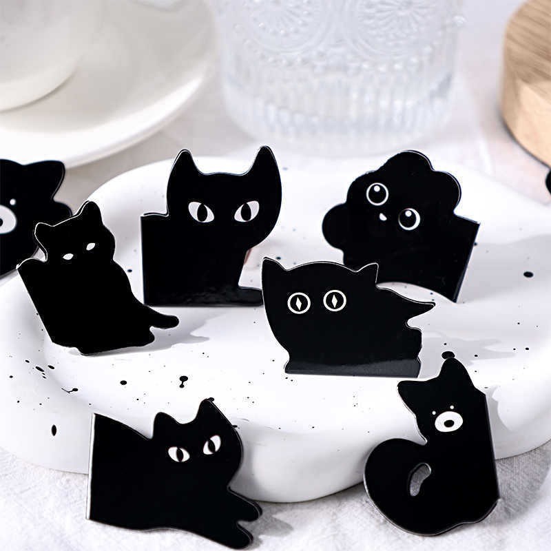

Cute Magnetic Black Cat Bookmark Teacher Gift School Family Set of Six Stationery Gifts for Friends, Classmates, and Relatives
