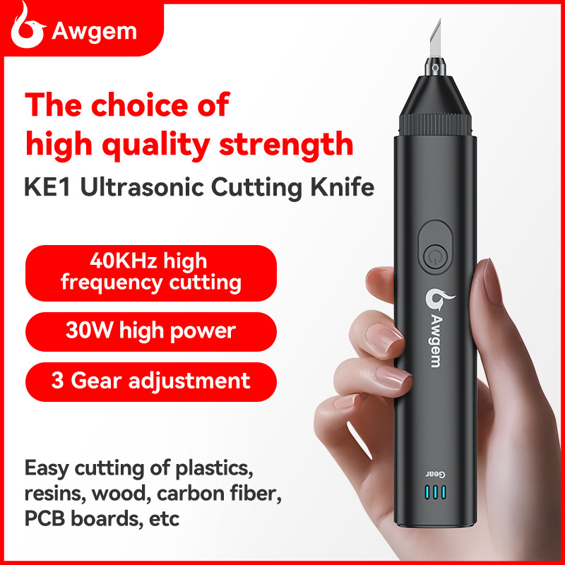 

Awgem 40KHz Handheld Ultrasonic Cutter Ultrasonic cutting knife DIY Electric Carving Tools for Plastic/Resin/3D Printing/Textile