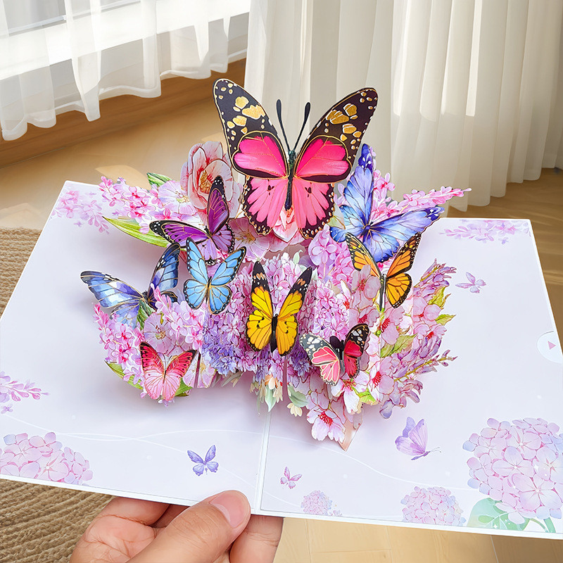 

3D Butterfly Pop Up Greeting Cards Postcard For , Mother, Anniversary, Wedding Invitation Greeting, Birthday Gift