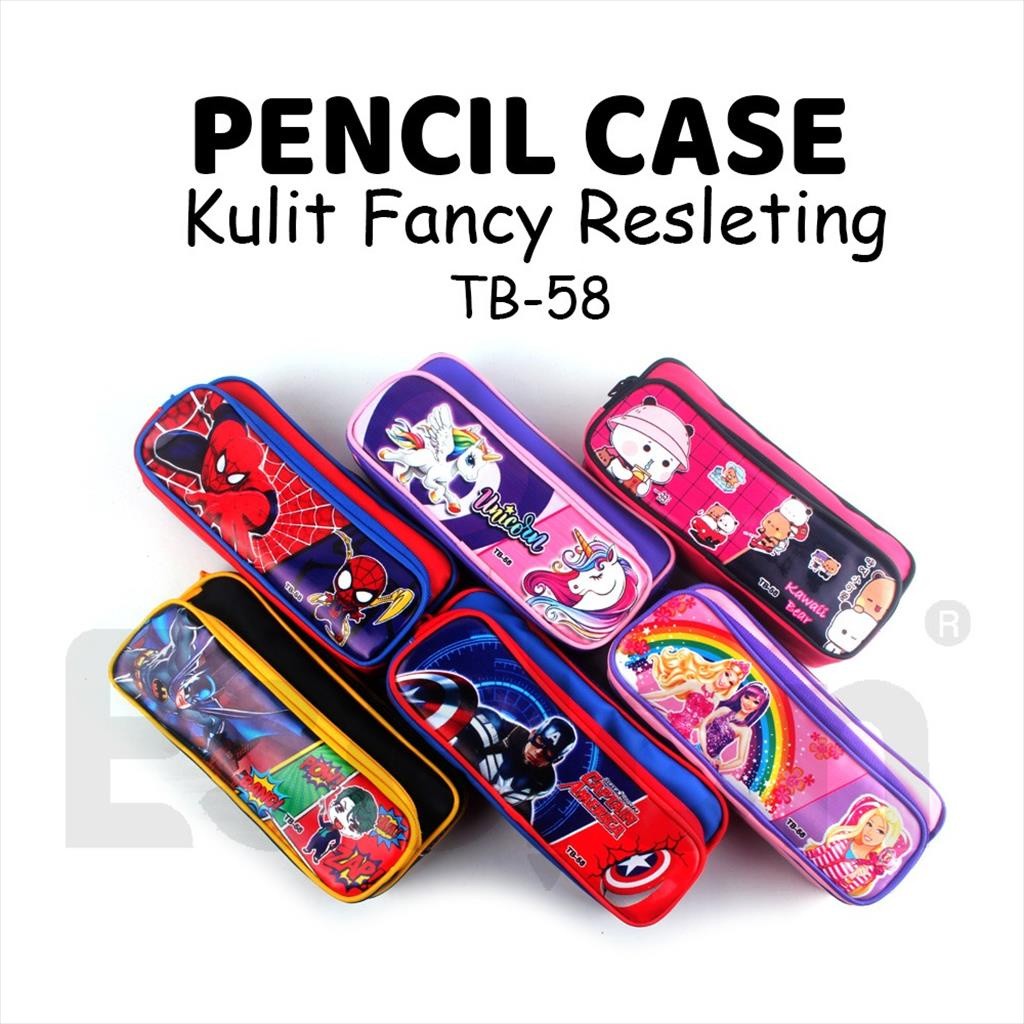 

❤️️Kotak Pensil Kulit 2 Resleting TB58 / Tempat Pensil Karakter❤️️