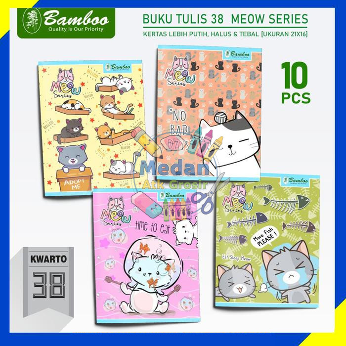 

(1 Pac = 10 PCS) Buku Tulis Bergaris Biasa Lucu / Buku Tulis Sekolah Motif Ukuran Pendek Isi 38 Lembar 10 Buku Bamboo