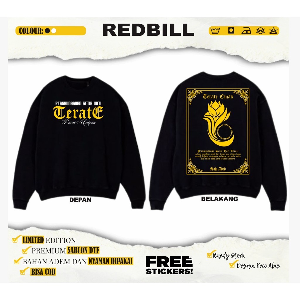 Sweater Psht Motif Terate Emas Desain Kekinian By Redbil GE4