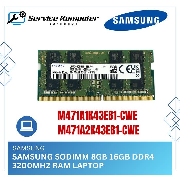 SAMSUNG SODIMM 8GB 16GB DDR4 3200MHz RAM LAPTOP