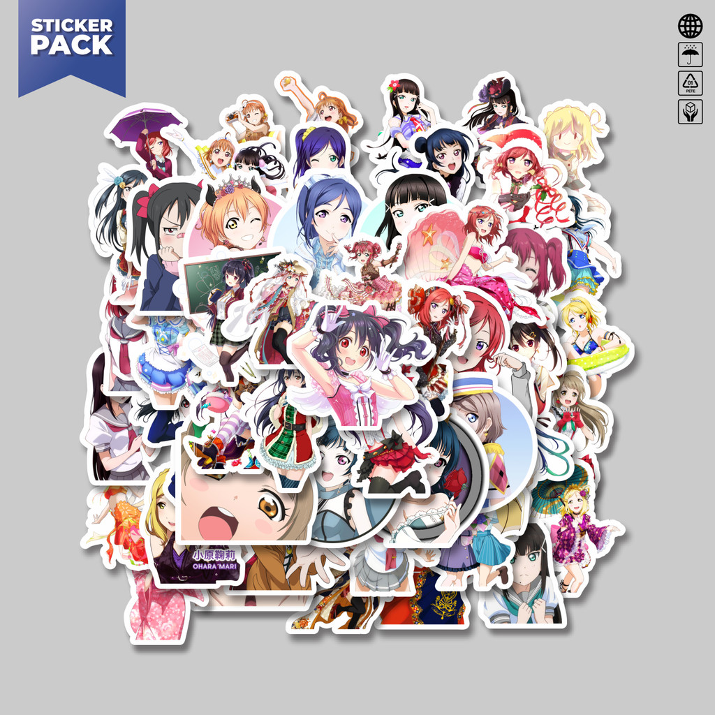 

[100PCS]Stiker Pack Stiker Anime Series Love Live Character Mix 10 Aesthetic Vinyl Anti Air Dekorasi Sticker Laptop Buku Journal Koper Helm Casing HP Gitar Helm Skateboard