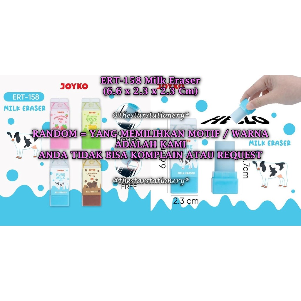 

(1 Biji) GROSIR Penghapus JOYKO ER-158 Milk / JOYKO Penghapus Eraser ERT-158 Milk Eraser (1 Biji)