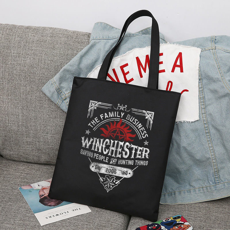 Supernatural Print Tote Bags Winchester Bro's Women Handbag Large Capacity Shoulder Bag Casual Totes