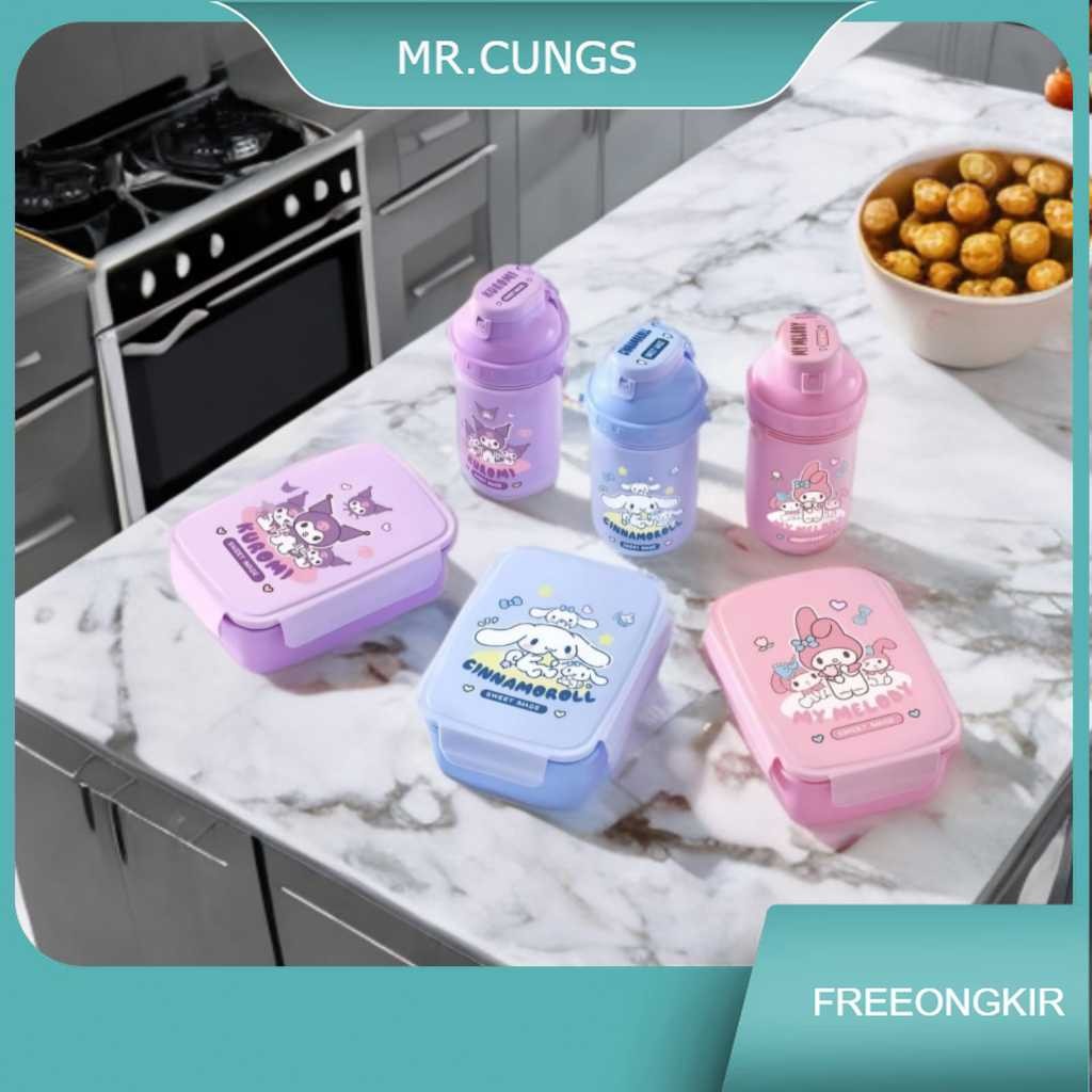 Set Tempat Makan + Botol Minum / Set Tempat Makan Anak/ Tempat Makan dan Botol Anak SANRIO