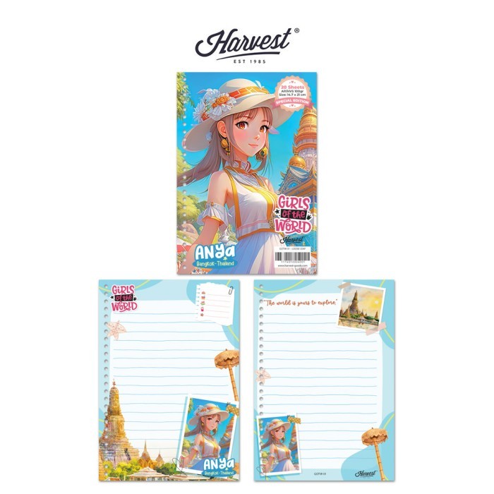

COD Loose Leaf / Kertas Binder Harvest A5 Girls of The World - Bangkok