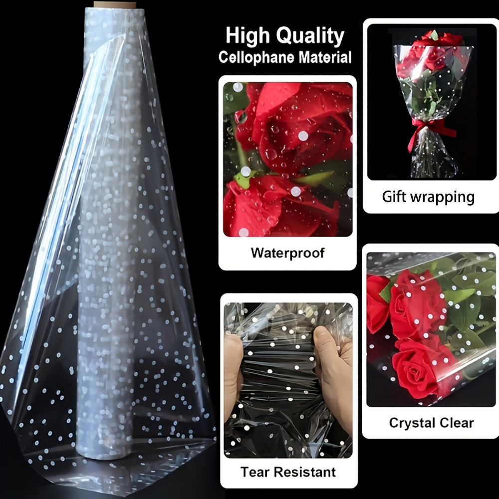 

Transparent Cellophane Packaging Rolls, Gift Bouquet Basket Packaging Art Decoration Flower Packaging Supplies Packaging Paper