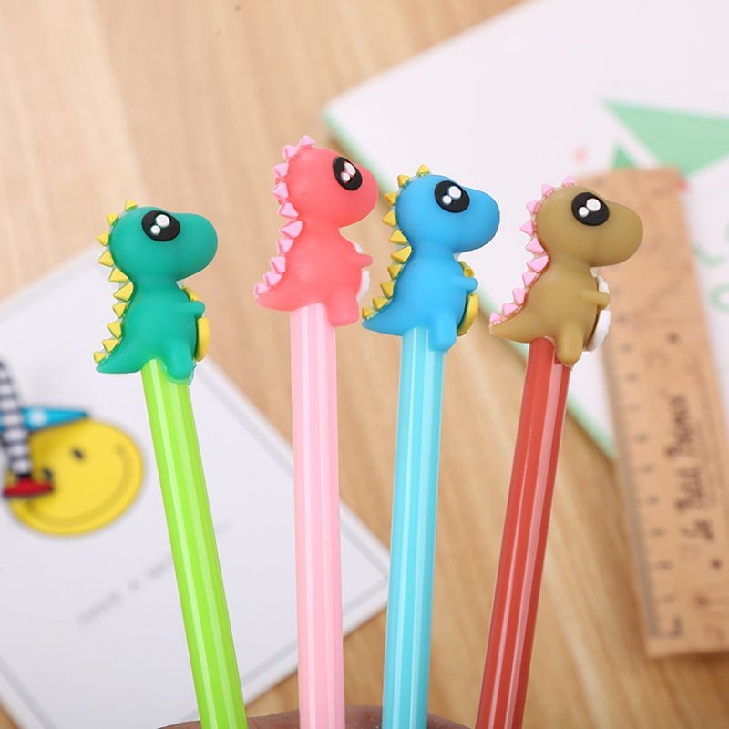 

4Pcs Lytwtw's Cartoon Stationery Cute Kawaii Dinosaur Boy Gel Pen School Office Supply Handle Novel Creative Sweet pretty lovely