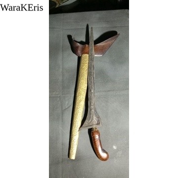 keris jalak ngore panjang bilah 36 cm pamor udan emas otentic sepuh WR3