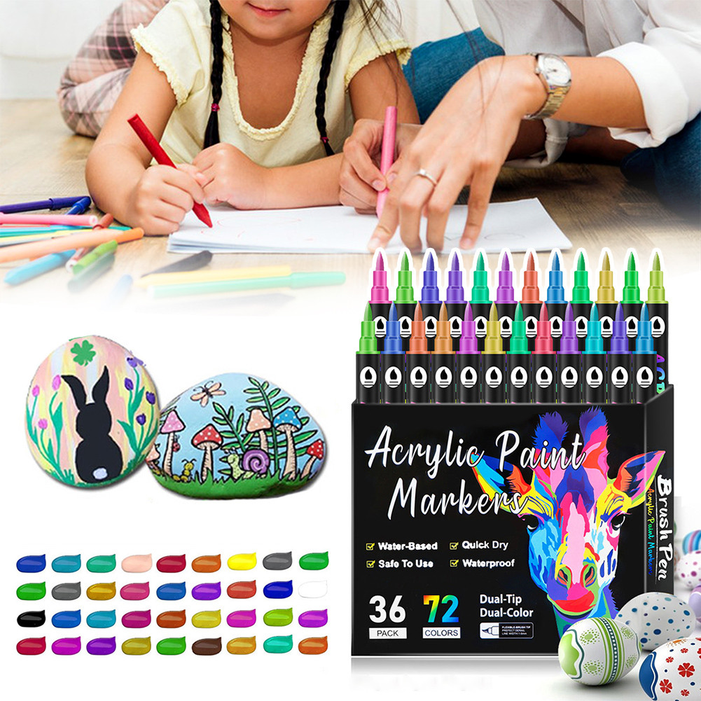 

Multi-Color Acrylic Markers Pen Set Smoothing Ink Painting Tool Present For Kids Adults