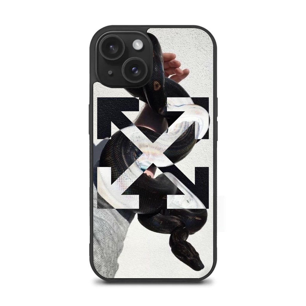 TPU Case Case Casing Iphone 11 12 13 14 15 Pro Max Mini Off White Snake B0750