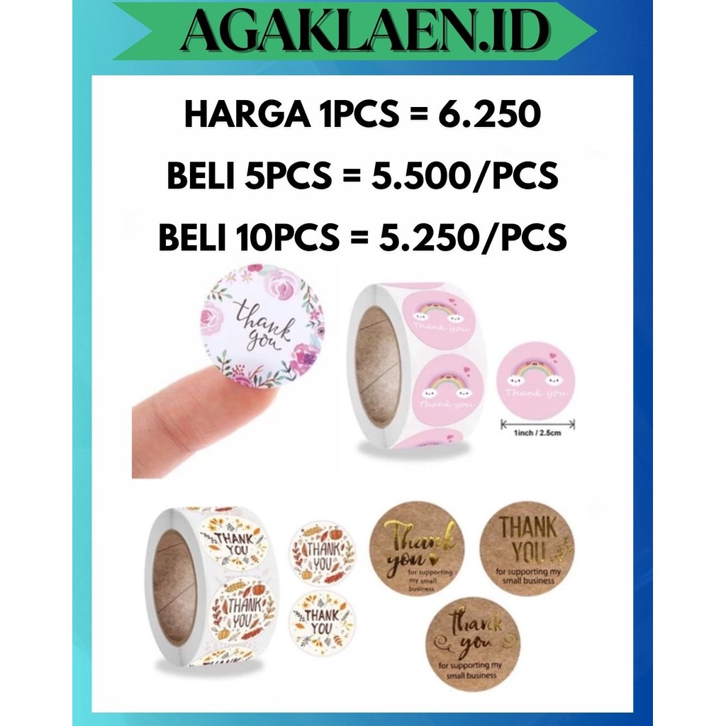

AL STICKER THANK YOU TEMPEL MOTIF LUCU / STIKER UCAPAN TERIMAKASIH BULAT ROLL
