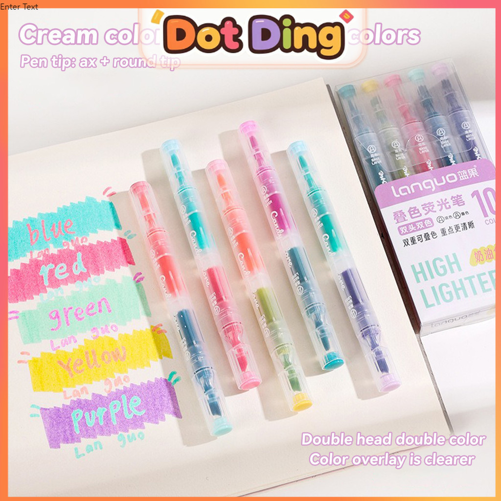 

[DOTDING]Stabilo Highlighter 2 Warna Pastel - Spidol Markah Warna Creamy Macaron Double Tip Penting Untuk Sekolah
