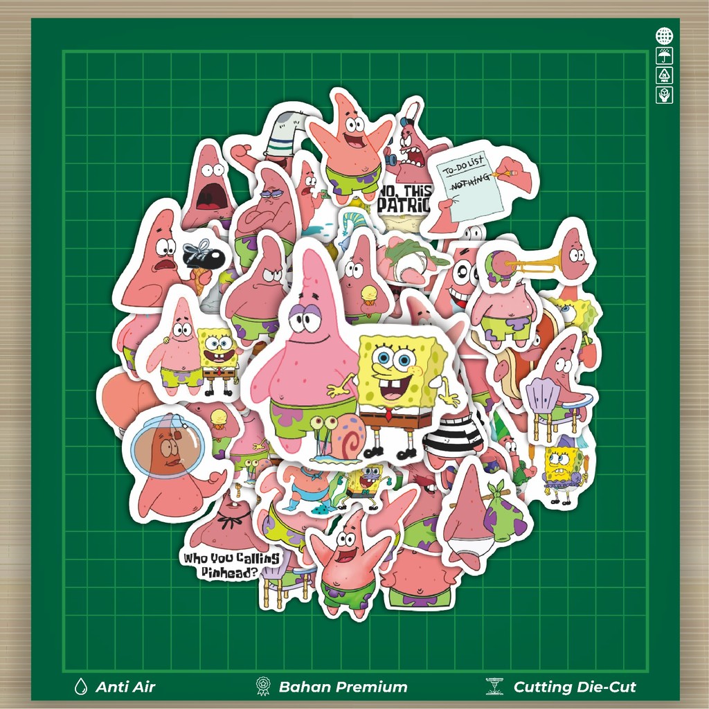 

HOT 50 PCS STIKER Stiker Kartun Patrick Star V2 Stiker Fashion Cars Decal Dingin Kartu Album Custom Vinyl Anti Air- Sticker Aesthetic Buku Journal Koper Casing HP Tablet Laptop Helm Motor Botol Minum