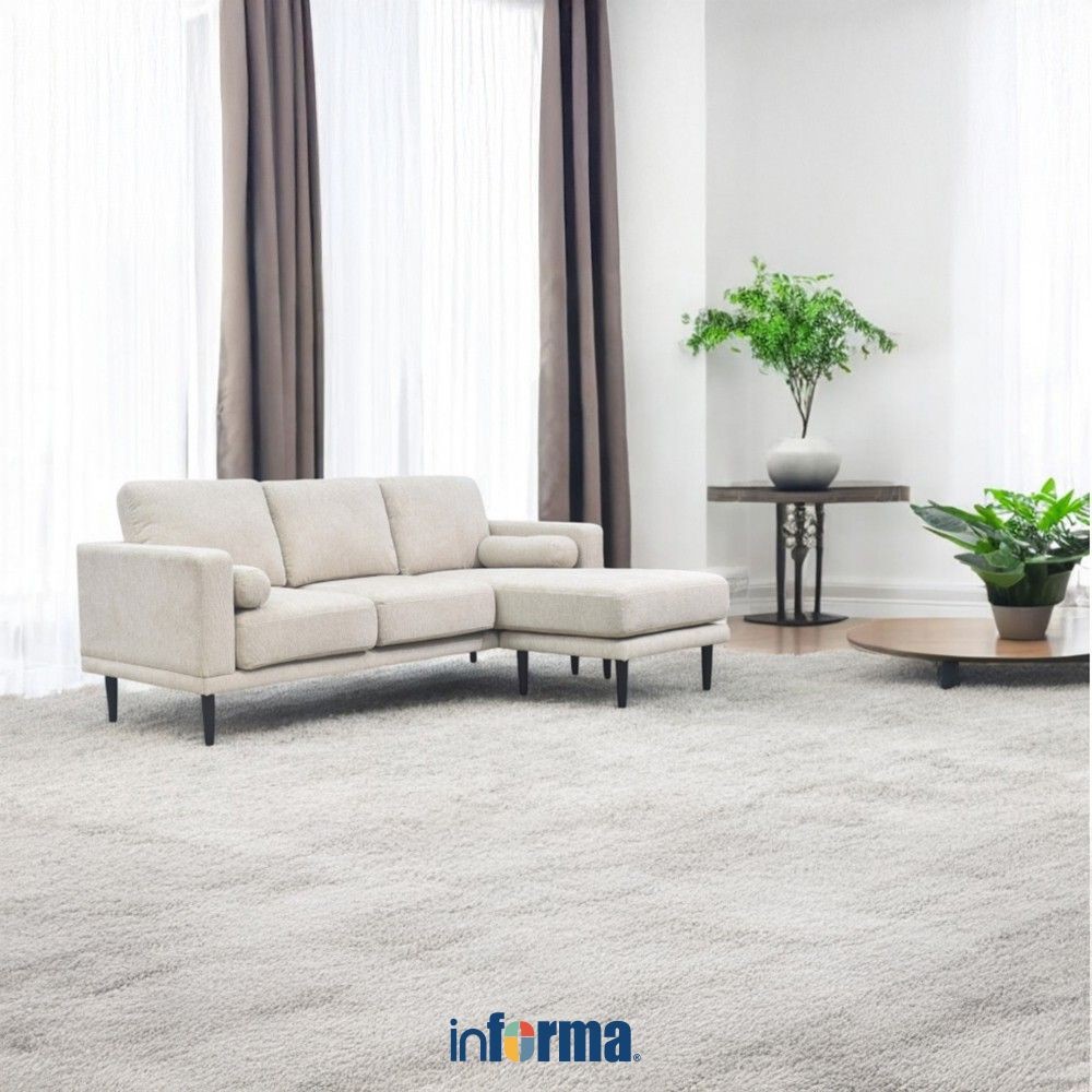 Informa Nordia Neo Arroyo Sofa L Corner Fabric Kanan - Putih Ivory Sofa Ruang Tamu Sofa Minimalis Ku