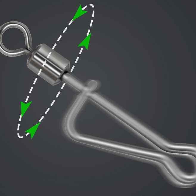 Roling Snap Konektor Peniti Pengait Lure Pelampung Pancing Swivel