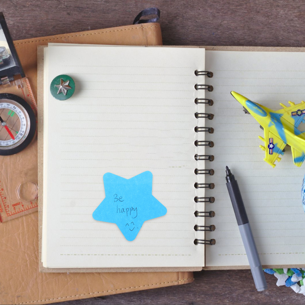 

16 Pcs Note Pads Five-pointed Star Self-stick Paper Office Supplies
