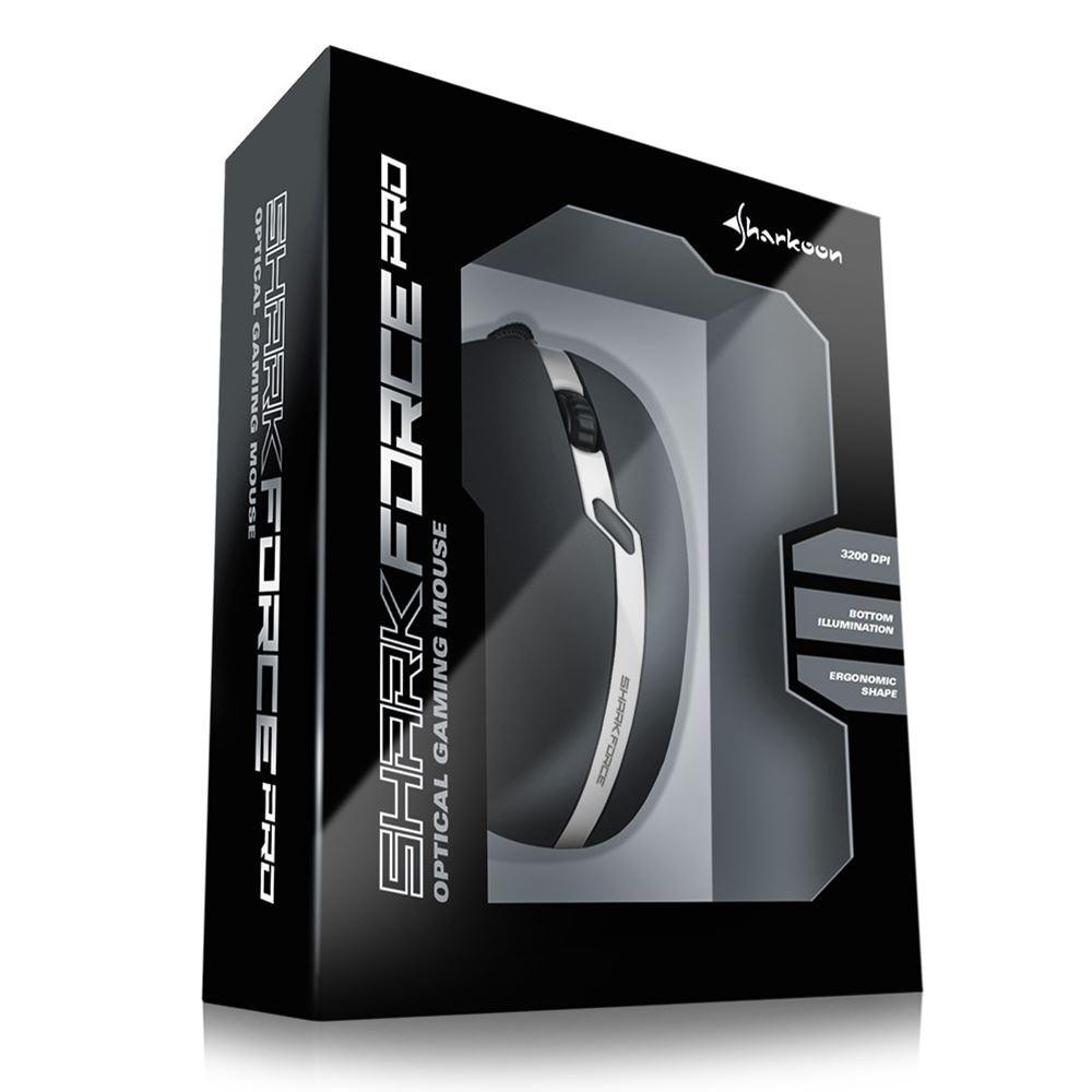 SHARKOON - Shark Force Pro | Mouse Gaming - White