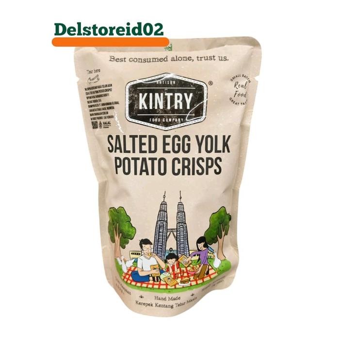 

Kintry salted egg yolk potato chips (keripik kentang rasa telor asin) 25gr