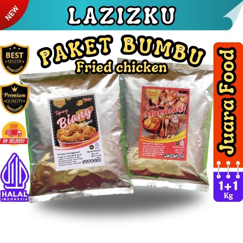 

Emama.store paket bumbu fried chicken ( tepung biang 1kg + marinasi 1kg) merk juara food