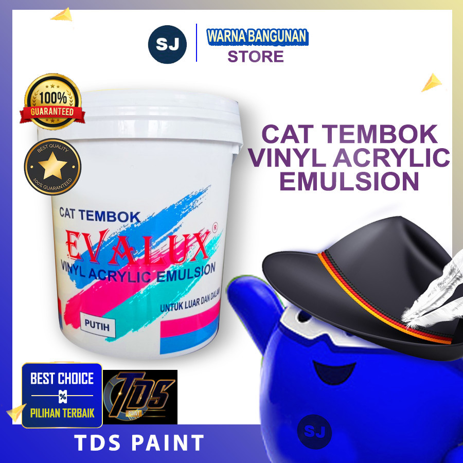 CAT TEMBOK EVALUX 25 KG WARNA PUTIH/ CAT AIR / CAT DINDING LUAR KOTA DALAM KOTA BISA