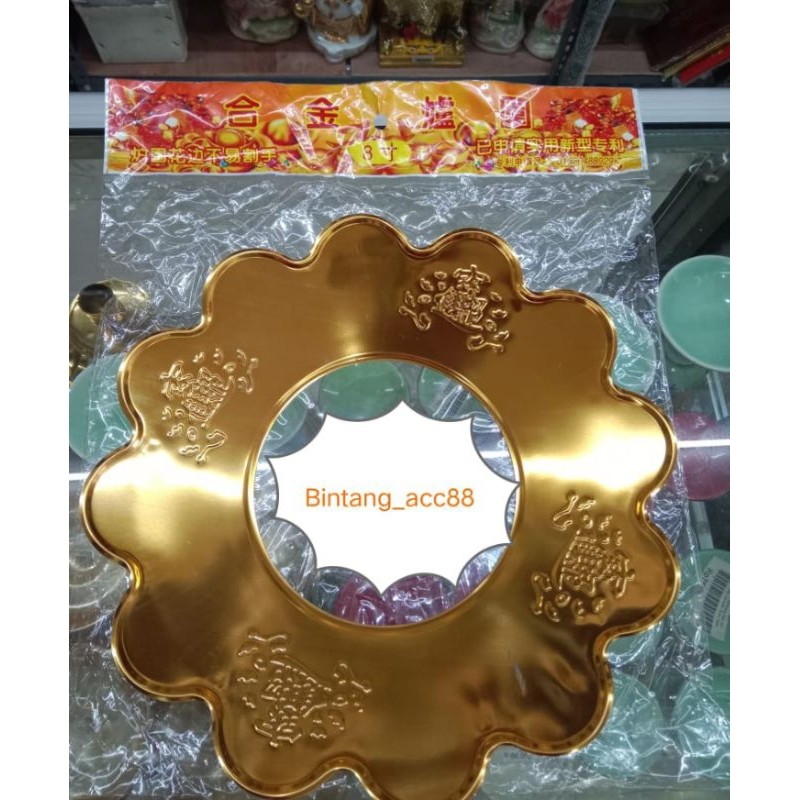 piring hiolo abu/piringan abu untuk hiolo sembahyang bahan kuningan 8inch