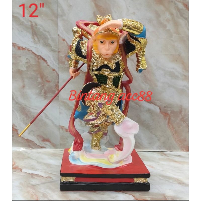 patung dewa kera sakti / sun go kong / Thai sing - fiber - 12inch