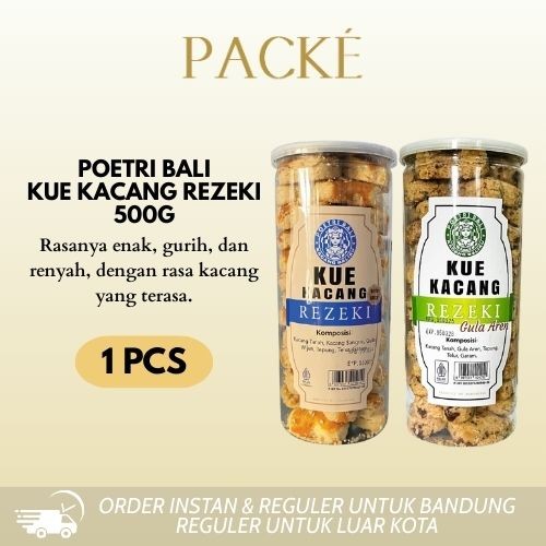 

Poetri Bali Kue Kacang Rezeki Kemasan 500g / Kue Kacang Original & Kue Kacang Gula Aren