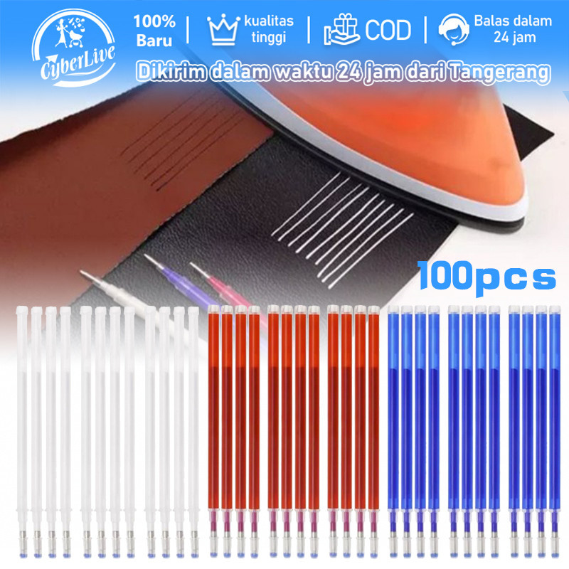 

100pcs Heat Erasable Pen High Temperature Pen Penanda Pola Kain Pulpen Untuk Pola