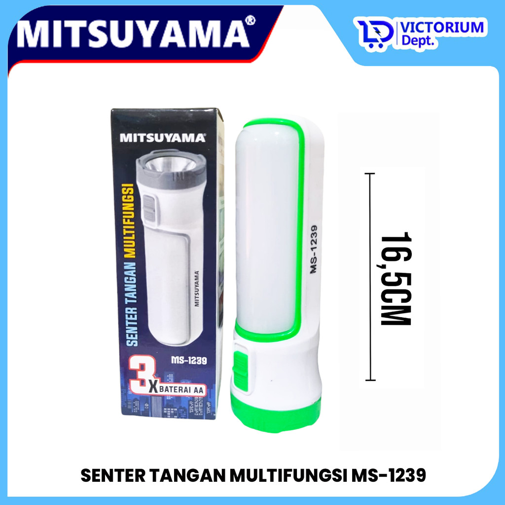 VICTORIUM - SENTER LAMPU EMERGENCY MITSUYAMA MS -1239 SENTER TANGAN MULTIFUNGSI BATERAI AA