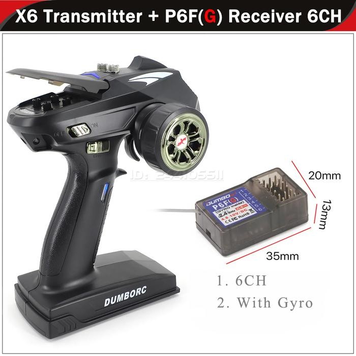 DUMBORC X6 receiver X6FG gyro transmitter 2.4ghz rc car truck rc boat - dumborc X6+P6FG by Urbanite 