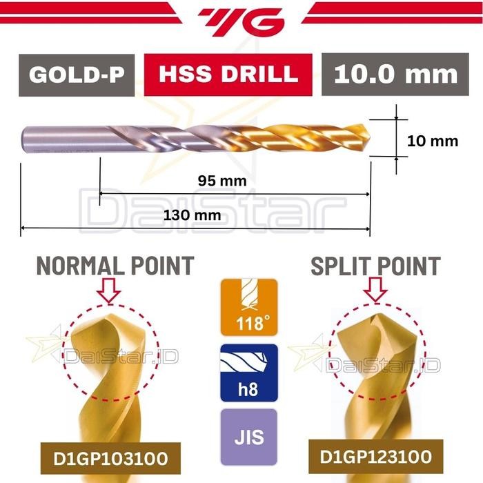 

READY Mata bor 10|10.1|10.2|10.3| 10.4|10.5|10.6|10.7|10.8|10.9 mm Gold YG1 - 10.0 mm, Normal Point