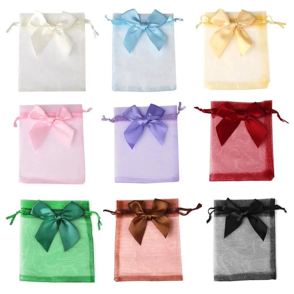 

10/20/30pcs Organza Gift Bag Bowknot Party Wedding Candy Bags Exquisite Jewelry Packing Drawstring Bags Party Supplies