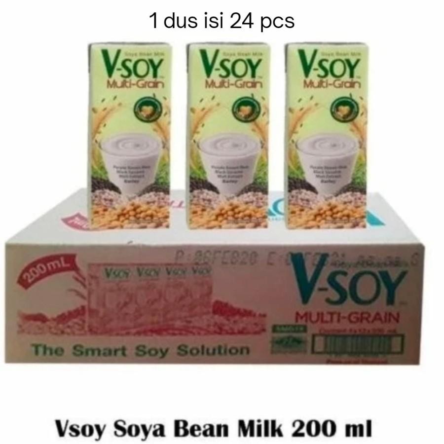 

V-Soy Plant Based Soybean Milk 200ml Per Dus Variant Multi Grain / Cocoa / SugarFree / Mix ( Isi 24 )