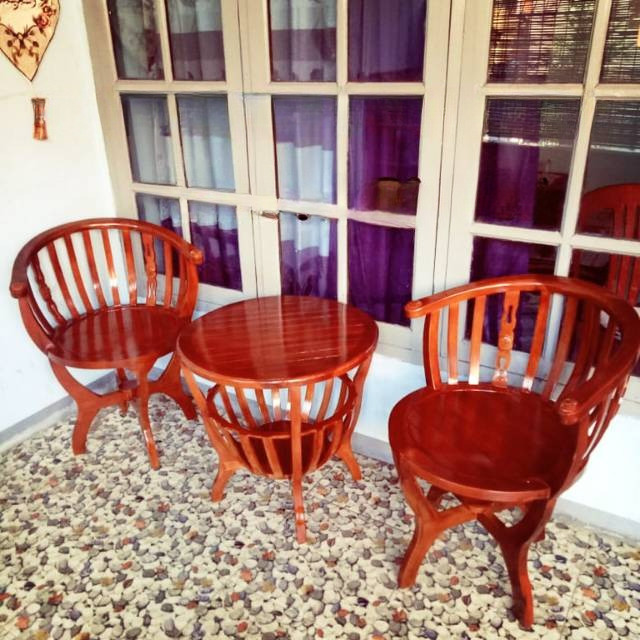 Kursi teras jati 2 kursi 1 meja