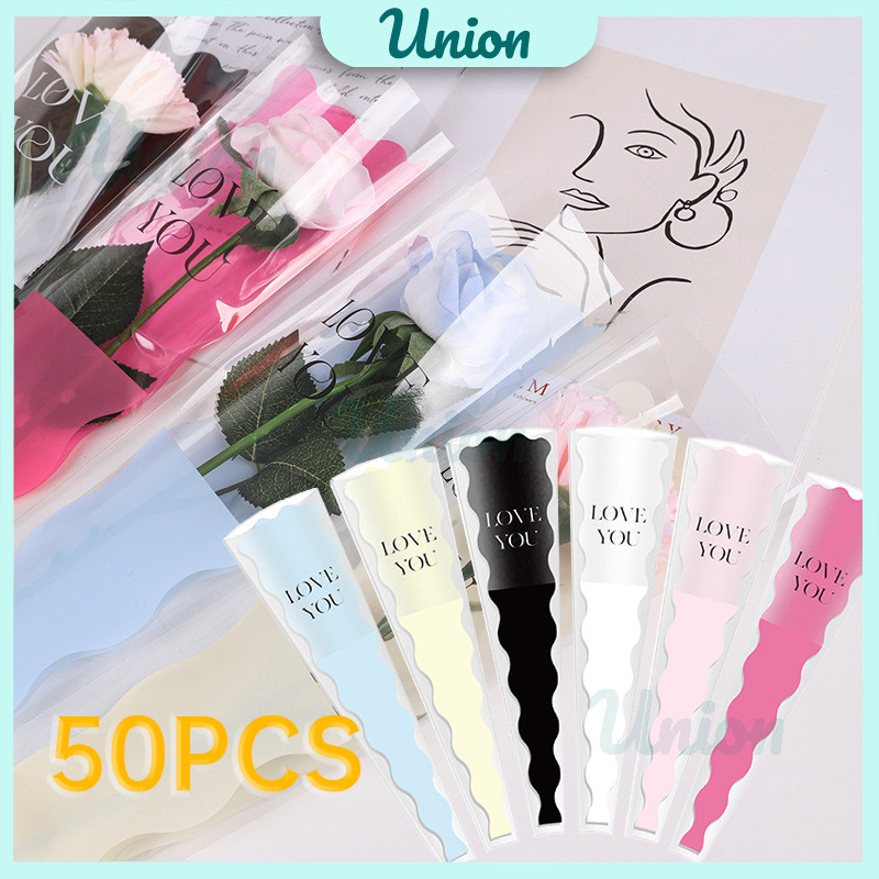 

20Buah " love You" Plastik Buket Bunga Single Flower Wrapping Plastic Single Rose