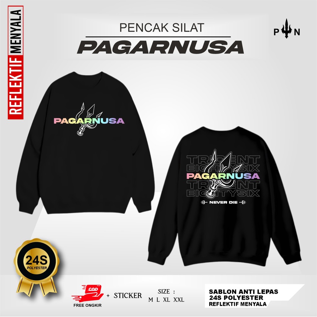 SWEATER PAGAR NUSA MENYALA RAINBOW PAGAR NUSA NEVER DIE SWEATER DISTRO PAGAR NUSA - SWEATER PAGAR NU
