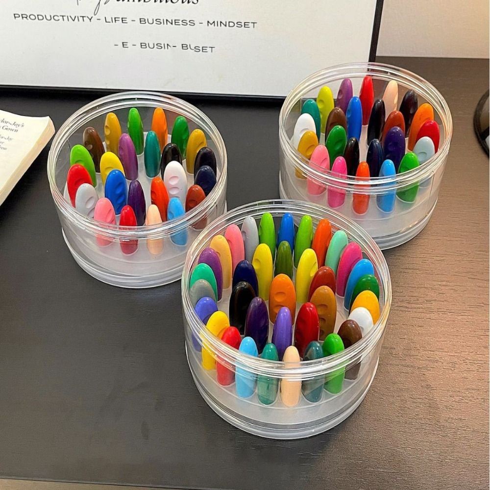

12/24/36 Colors ildren Do Not Dirty Hands Plastic Crayon Set Creative Painting Tools Peanut Shaped Washable Erasable