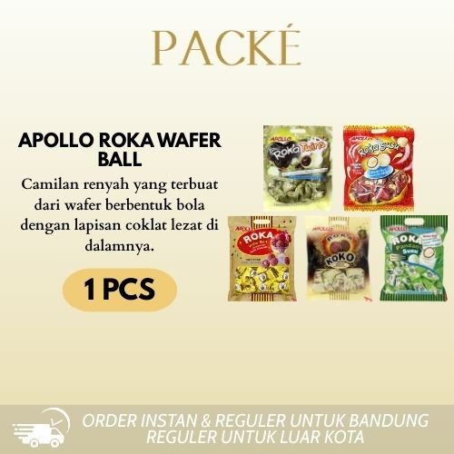 

Apollo Roka Wafer Ball / Snack Ringan Rasa Twins / koko / Susu / Pandan / Coklat 250g - Naraya
