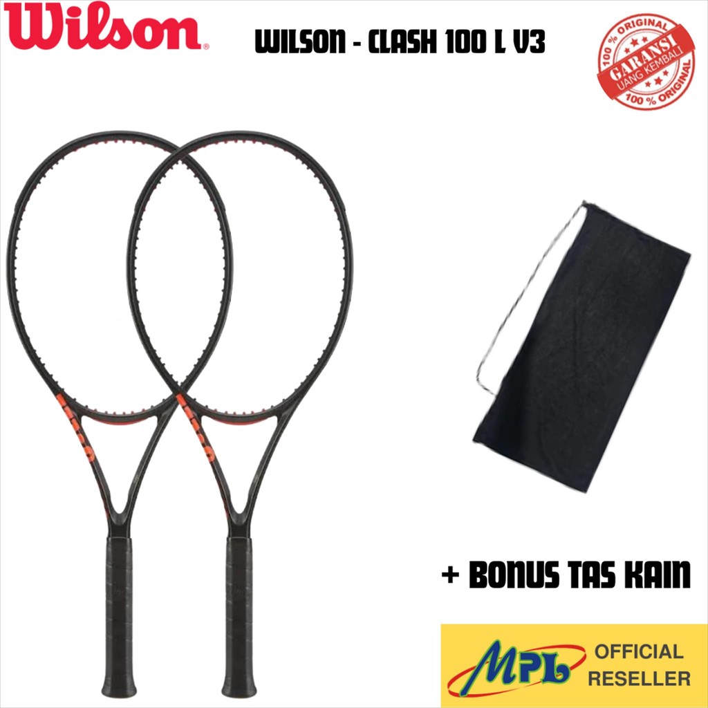 RAKET TENNIS WILSON CLASH 100 L V3 + TAS KAIN