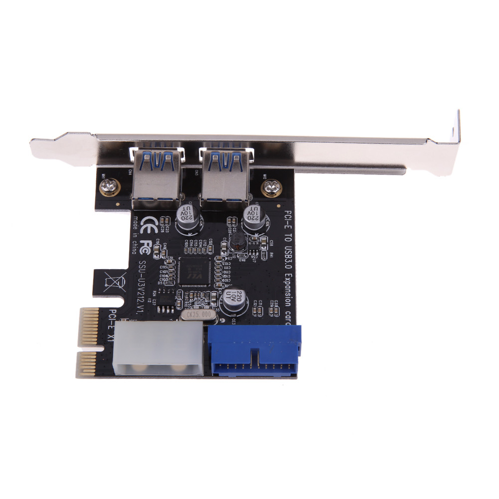 External 2Port USB3.0 + Internal 19pin Header PCIe Card 4pin IDE Power Conn