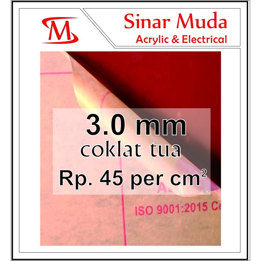 Akrilik Lembaran 3mm Warna Coklat Ukuran Custom - Mika Acrylic Murah - Acrylic Sheet
