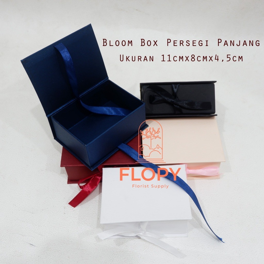 

[ 11X8X4,5 cm ] Bloom Box Pita Persegi Panjang / Box Panjang / Kotak Kado