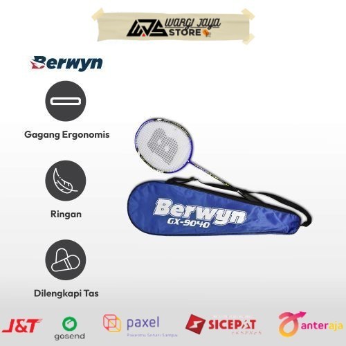 Ace Berwyn Raket Badminton Dengan Cover Gx-9040 Raket Bulu Tangkis Racket Badminton Perlengkapan Ola